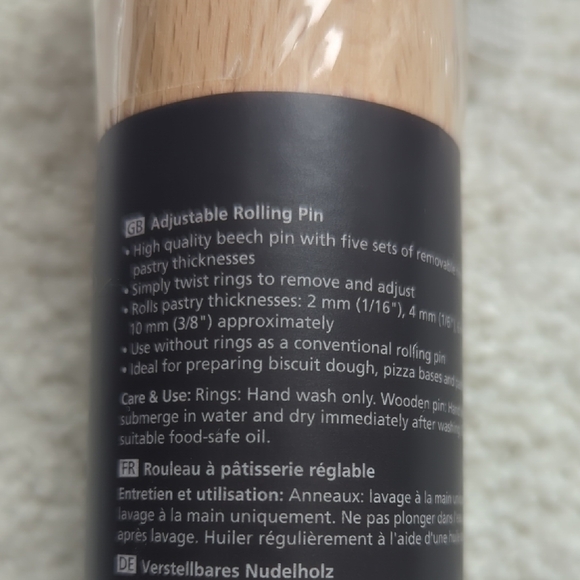 Joseph Precision Pin Adjustable Rolling Pin with Colorful Rings - Picture 6 of 9